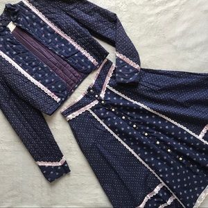 VTG Gunne Sax Jessica's Gunnies Calico Floral Set